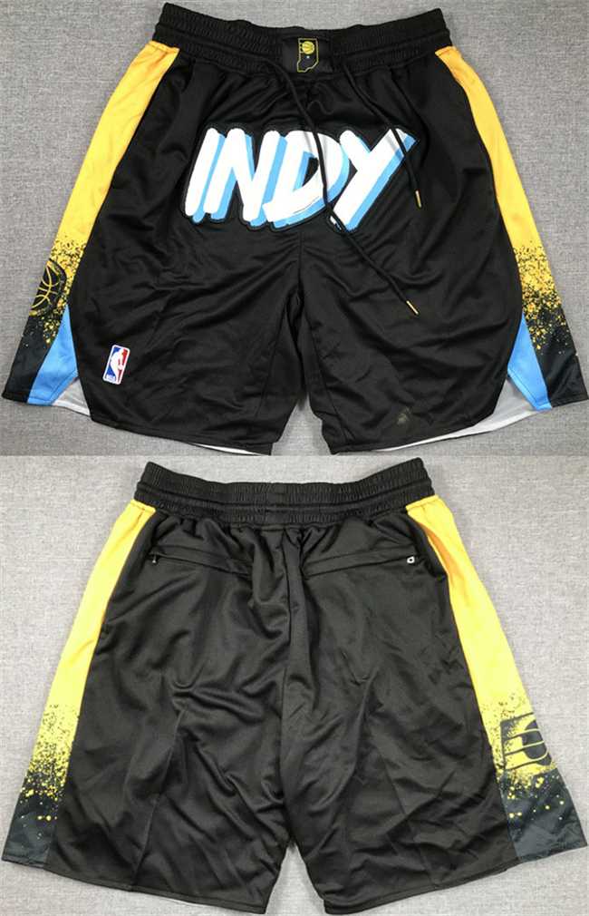 Mens Indiana Pacers Black City Edition Shorts (Run Small)->->NBA Jersey